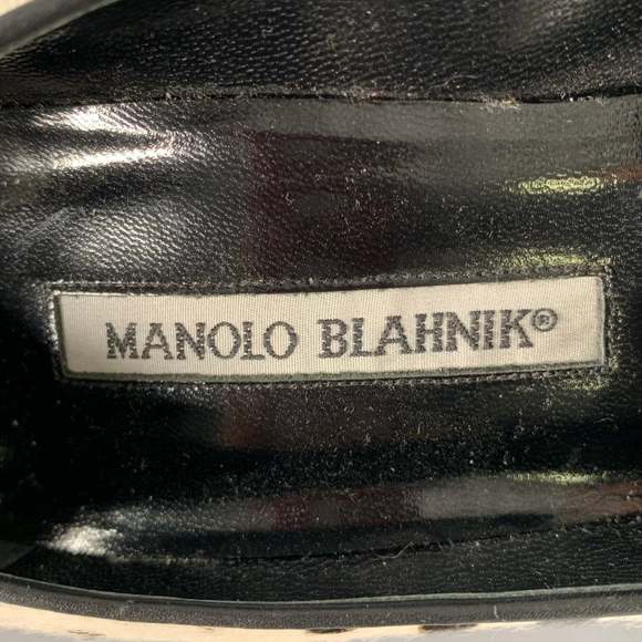 MANOLO BLAHNIK White Black Dots Pony Hair Stiletto Pumps - Picture 6 of 7